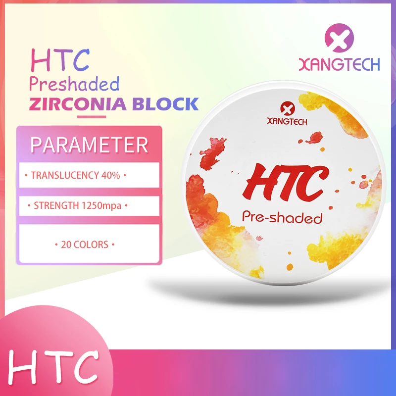 98mm  HTC High Translucent Preshaded Zirconia Blocks Cad Cam Ceramic Disc