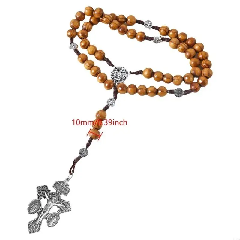 

103A Prayer Beads Necklace with Pardon Crucifix Spiritual Jewelry Gift for Christians