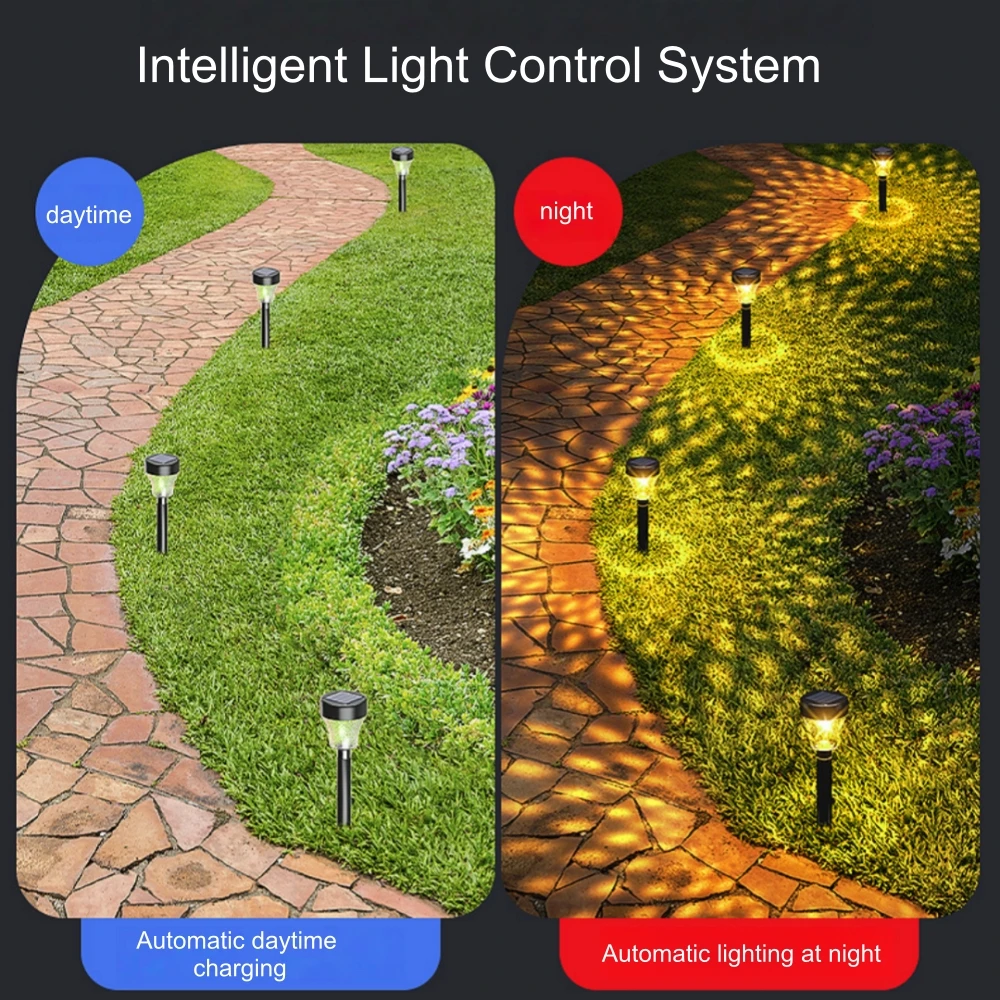 تعمل بالطاقة الشمسية مسار الإسقاط ضوء في الهواء الطلق حديقة فناء مقاوم للماء أضواء الحديقة الظل الديكور مسار الإضاءة الليلية