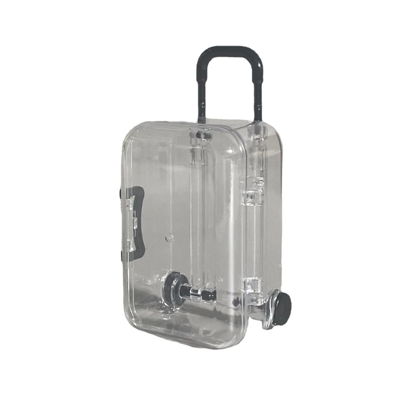 

Pack of 4 Small Clear Pull Rod Case Storage Box for Travel and Daily Use