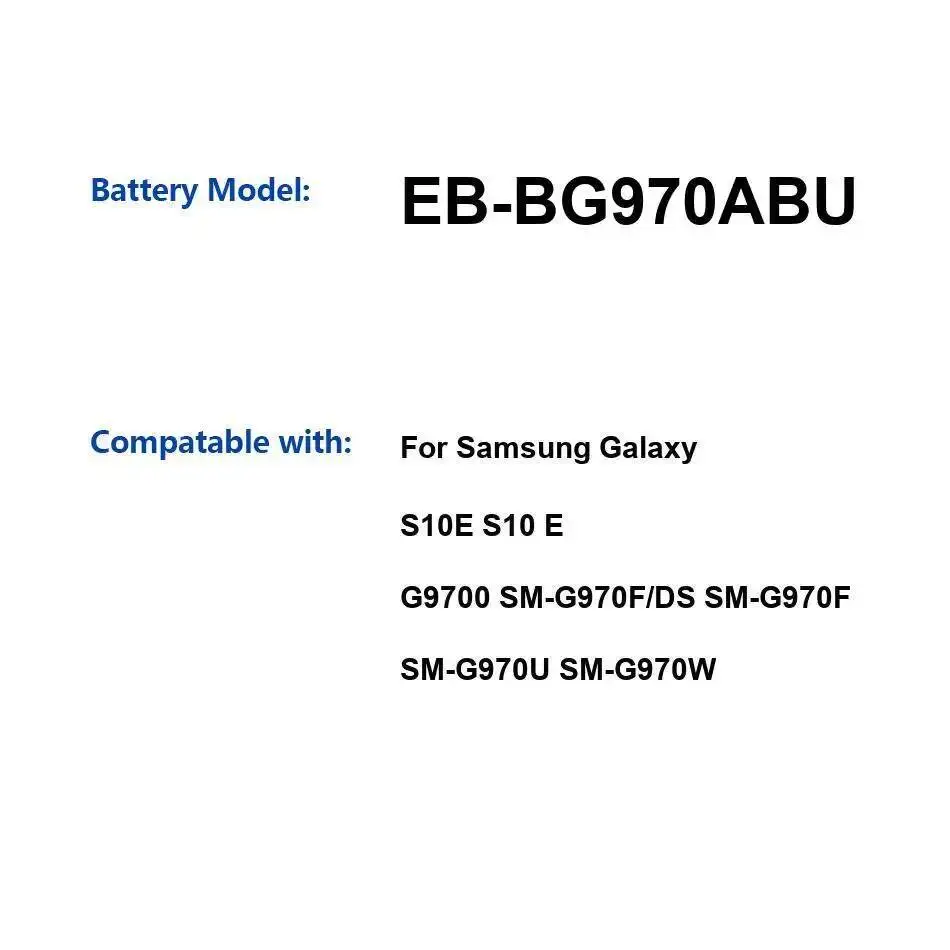 

Аккумулятор мобильного телефона EB-BG970ABU 3100 мАч для Samsung Galaxy S10E G9700 SM-G970F DS SM-G970U SM-G970W
