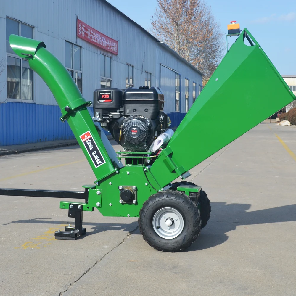 15 HP Gas Engine Powered Wood Chipper Bagging Machine Biomass Wood Chipping Machine ISO CE Certification Core Motor Component