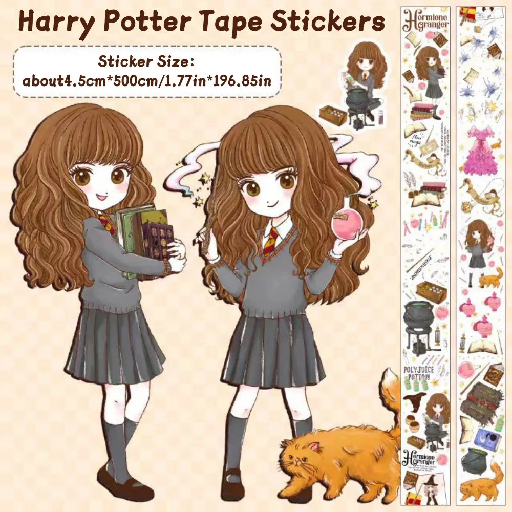 本物のハリーポッター漫画テープステッカーかわいいハーマイオニーロン・マルフォイ手作り装飾ステッカーおもちゃプランナー文具デカール