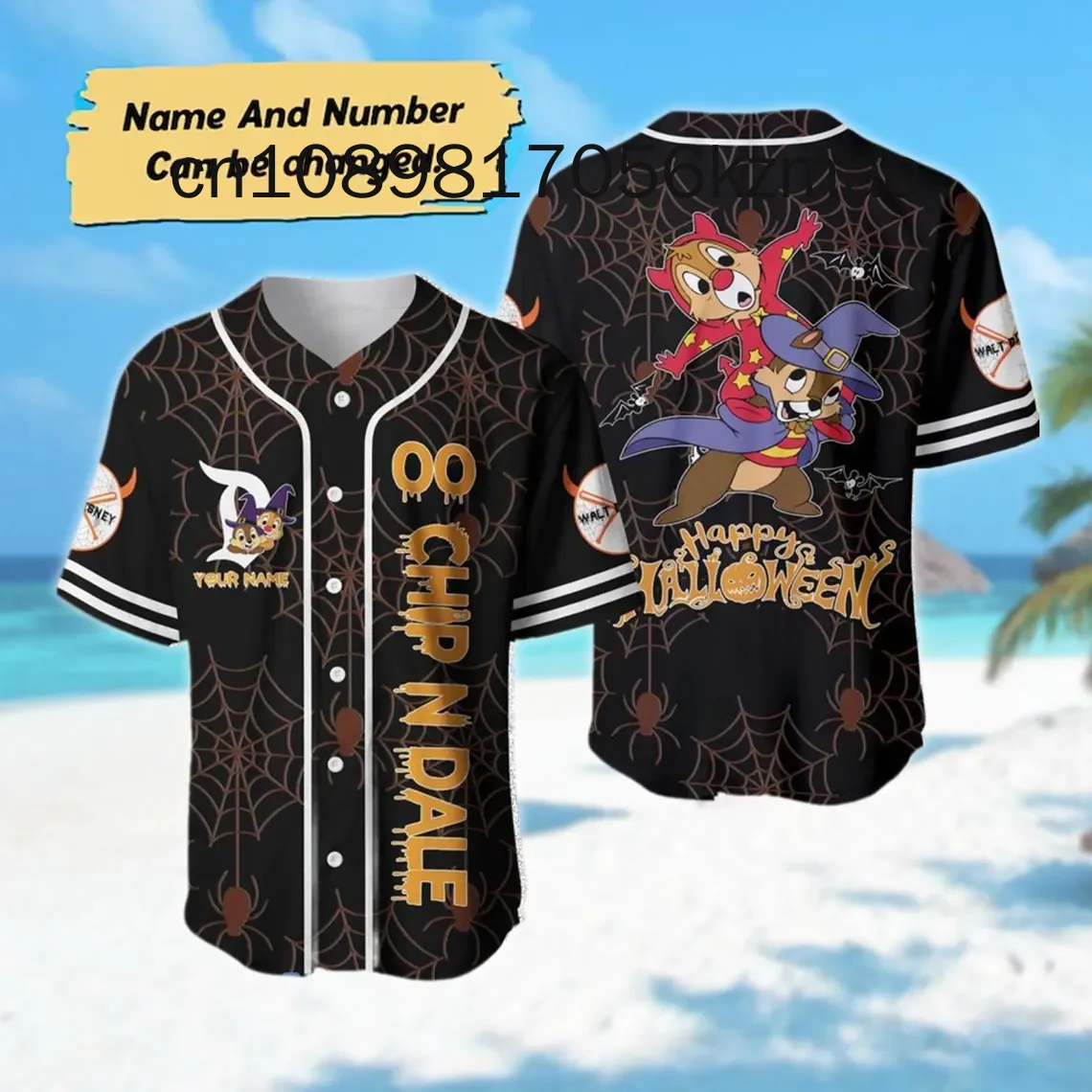 2024 New Disney Halloween Baseball Jersey Custom Streetwear Fashion Summer Men\'s And Women\'s Short Sleeve Baseball shirt