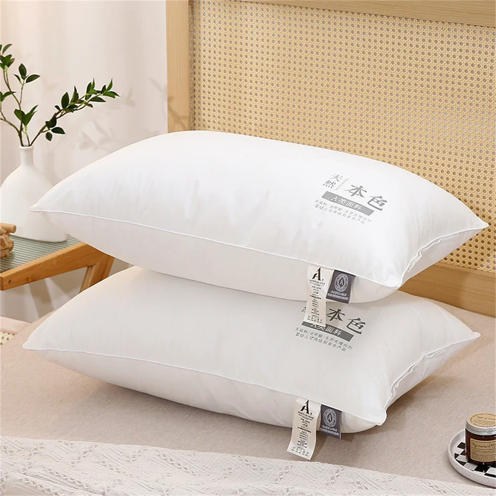 Almohada de algodón 100% suave para dormitorio, almohada Cervical de 5 estrellas para ayudar a dormir, almohada central para el cuello, ropa de cama para el hogar para adultos