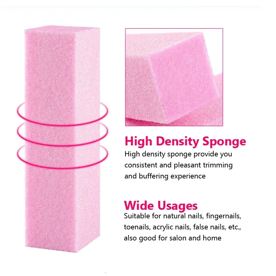 Bloques amortiguadores para uñas, esponja de 4 lados, herramienta de manicura profesional para el cuidado de las uñas acrílicas y naturales, 2 uds.