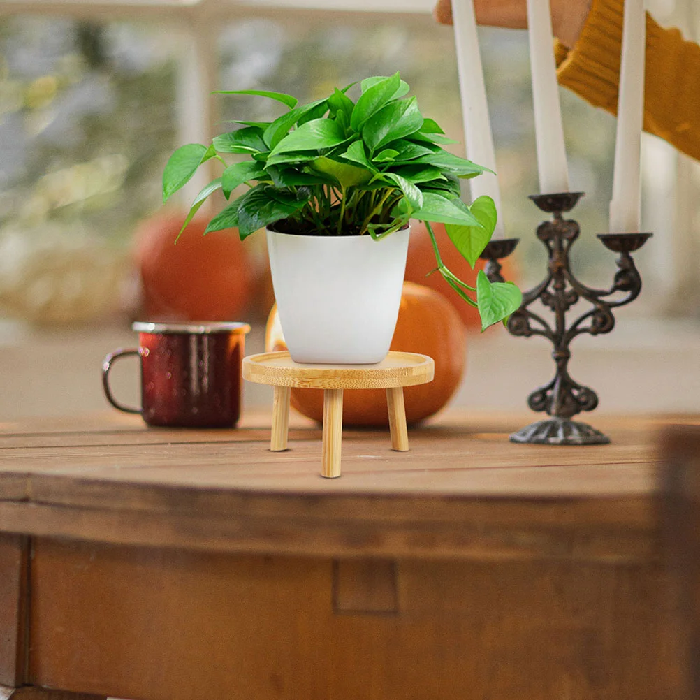 Mini Stand Decor Household Vase Indoors Desk Bonsai Pot Pedestal Solid Wood Stands Plants Stool Flowerpot Stand Vase Display