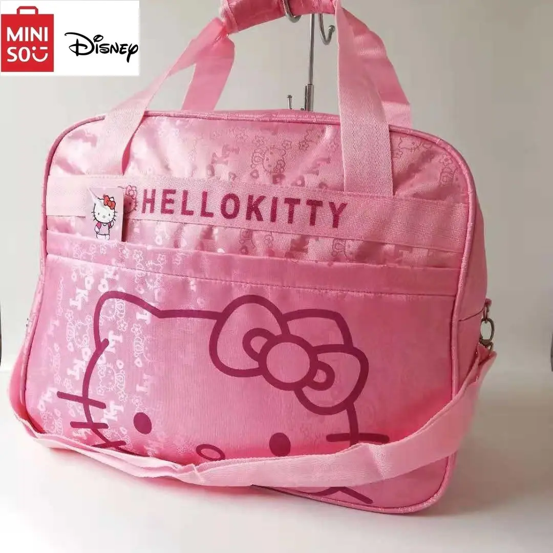 Miniso Disney Reistassen Schattige Hello Kitty Cat Messenger Bagagetas Reizen Cartoon Draagbare Schouder Mummie Tas Vrouwen Groot Formaat