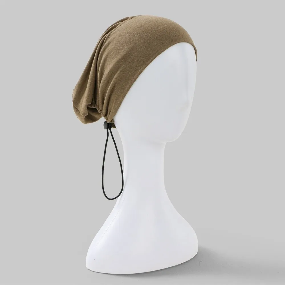 

New Full Cover Bonnet Hat Drawstring Elastic Headscarf Cover White Hair Breathable Headwear Gift