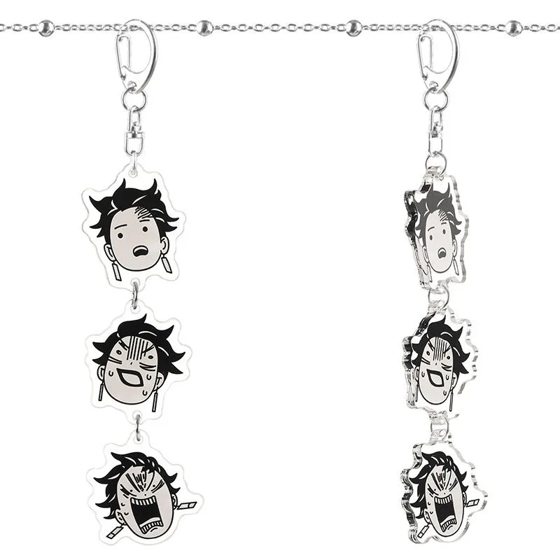 Demon Slayer Tanjiro Kamado Hashibira Inosuke Keychain Anime Peripheral Cute Cartoon Backpack Key Pendant Kawai Collection Goods