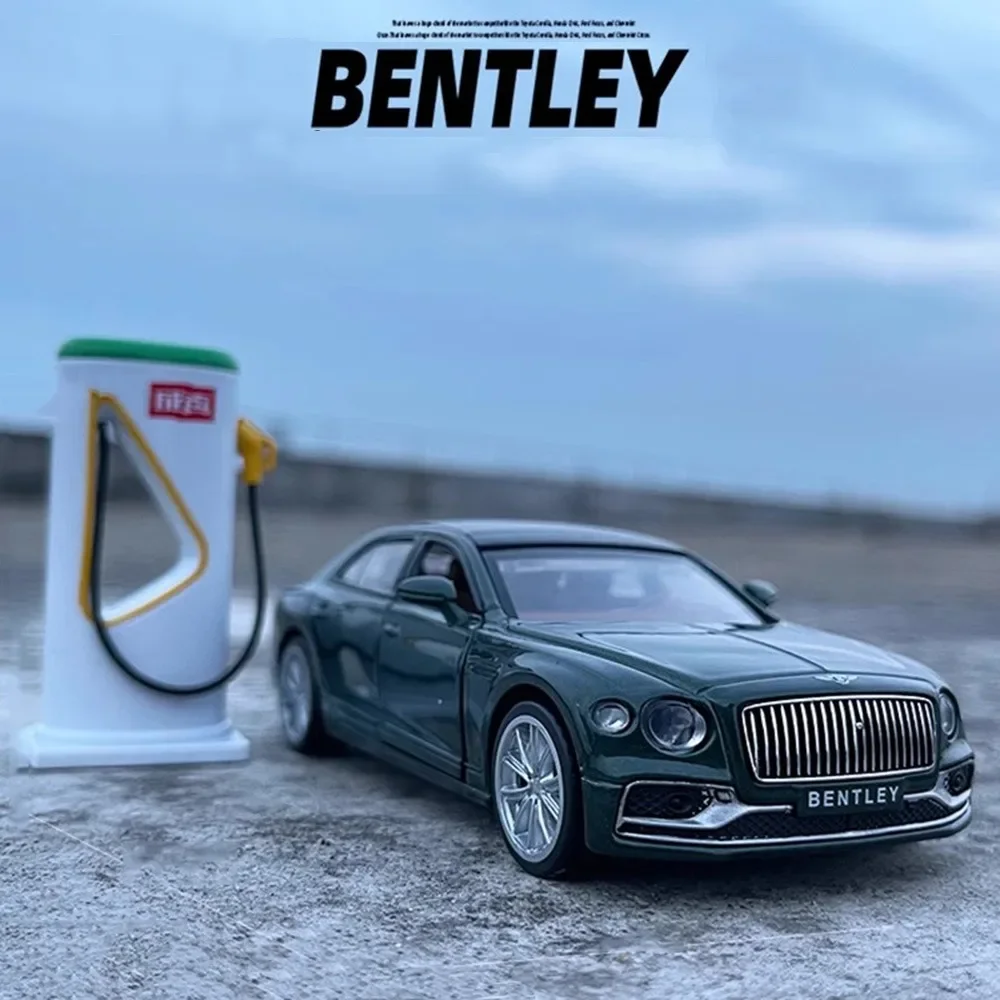 

1:38 Bentley Flying Spur Toys Модели автомобилей Литой под давлением из сплава Новые энергетические транспортные средства Дверь с открытым звуком Световая игрушка с откатным механизмом Подарки для детей