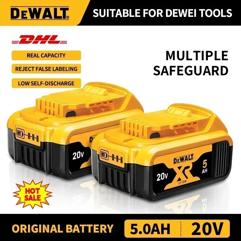 بطارية DEWALT 20 فولت أصلية 100% (العبوة الأصلية) - أدوات كهربائية مناسبة بقدرة 6 أمبير في الساعة DCB200/DCF892/DCF845