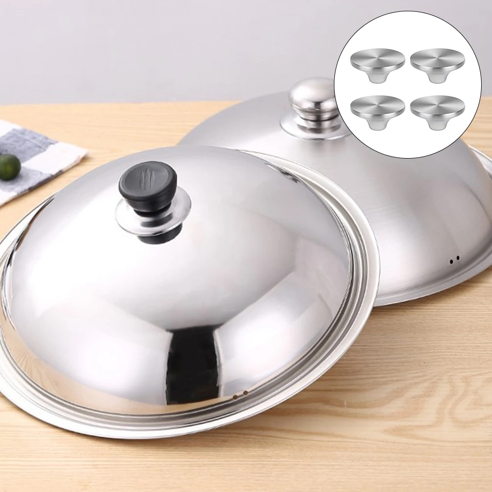 

4 pcs Pot Cover Handles Stainless Steel Universal Replacement Knobs For Frying Pan Lid Grip Anti-Scald Kitchen Cookware