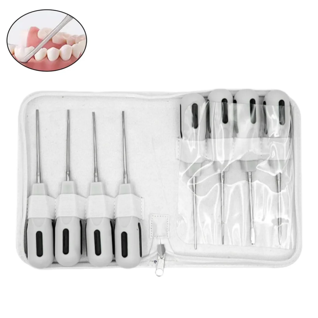 

8 шт./компл. стоматологический лифт из нержавеющей стали для удаления зубов, инструменты для извлечения химических корней с пластиковой ручкой, стоматологические инструменты для полости рта