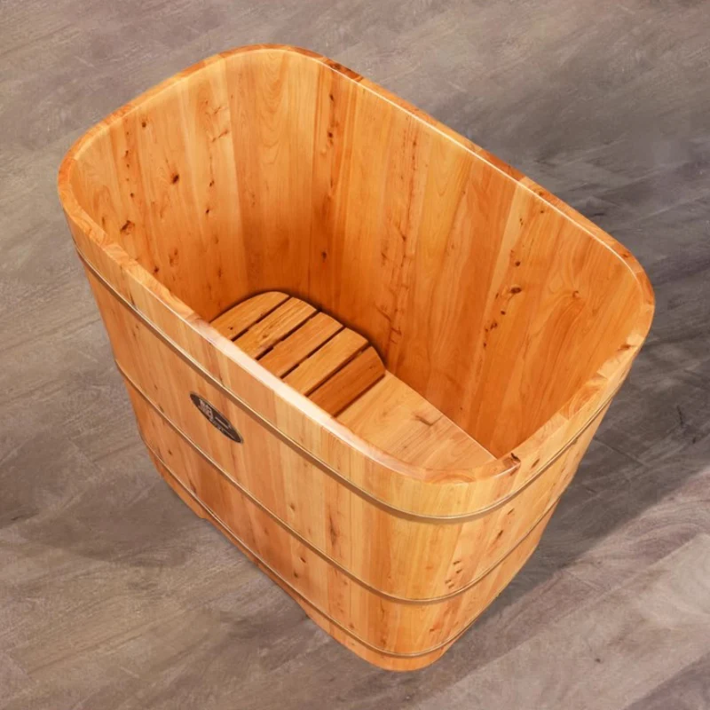 Wooden Bucket Bathtub Bucket Adult Bathtub Bath Fumigation Bath Bucket Square Wooden Household Cedar Wood