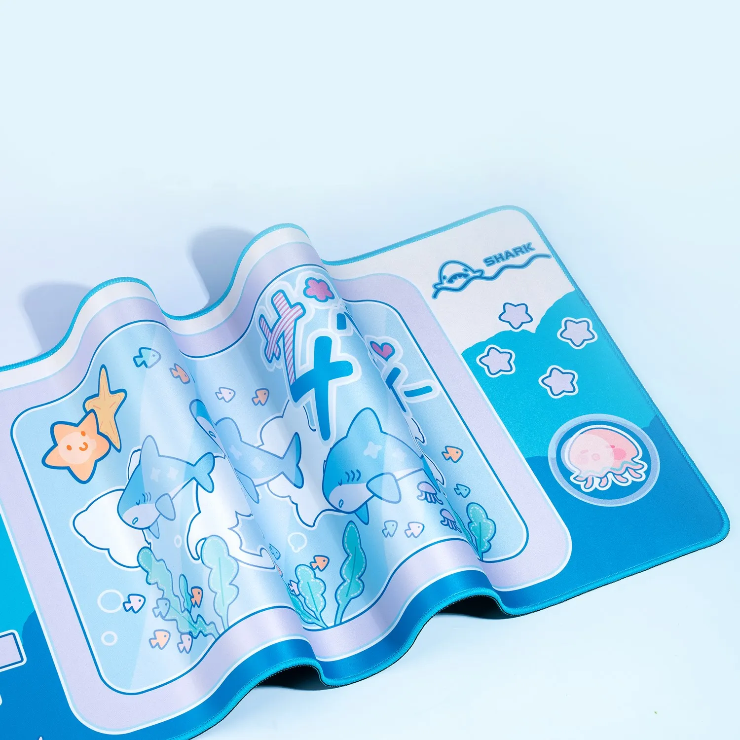 GeekShare-Non-Slip Gaming Mouse Pad, Tamanho Grande, Tubarão, Festa, Azul, Computador Mousepad, Esteira de Mesa Bonito, XXL, Moda, 79cm x 34.5cm