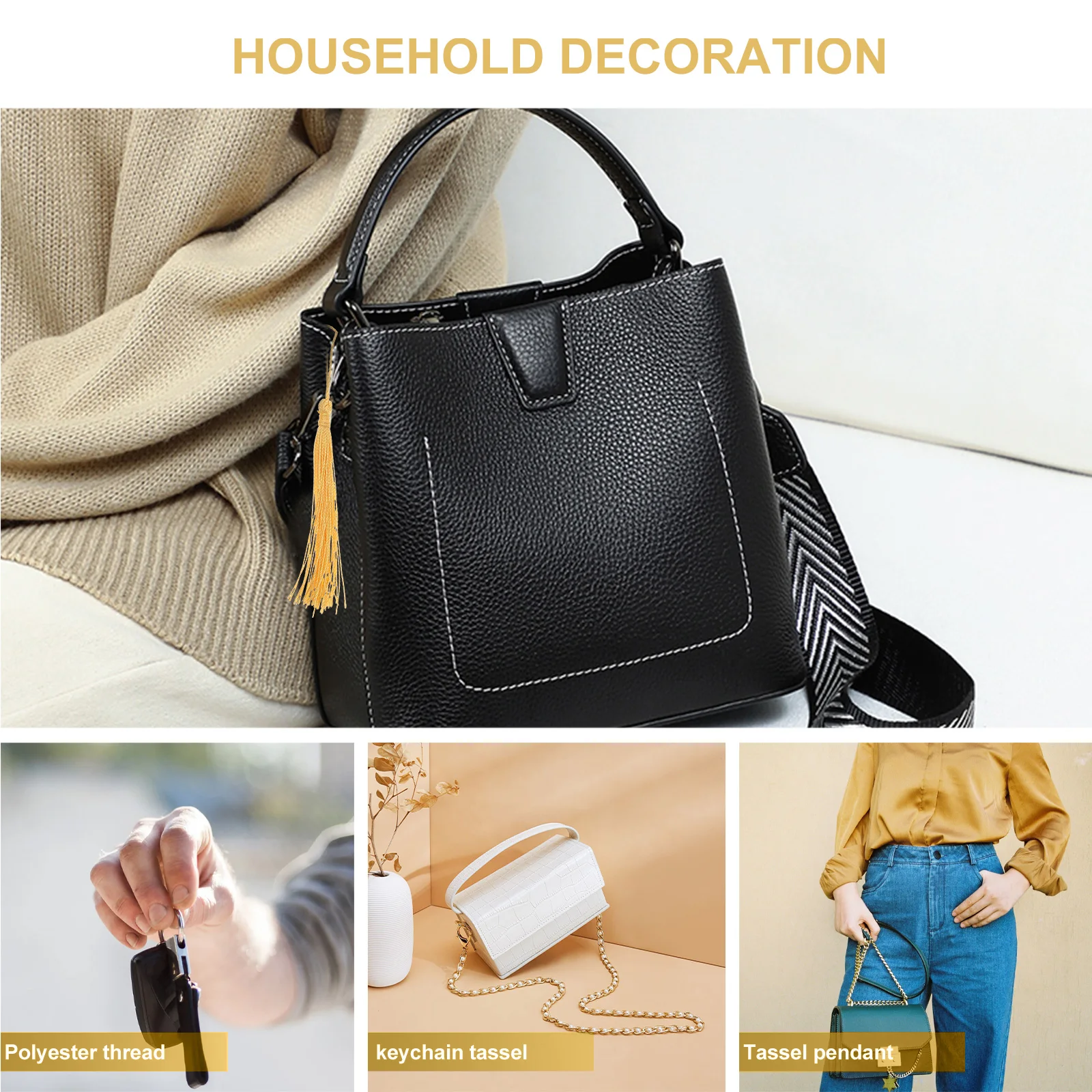 

100 PCS Hanging Ears Chinese Knotted Home Accessories Embellishments for Crafting Tassels Household Decoration