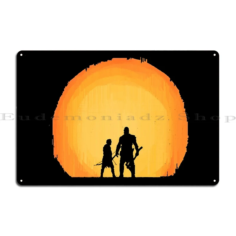 retro kratos atreus god of war gift fan Metal Plaque Cinema Customized Kitchen Wall Decor Retro Tin Sign Poster