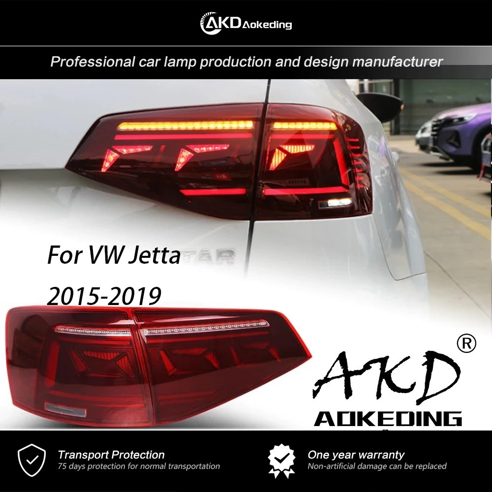 

Задняя фара AKD для Jetta Tail светильник 2015-2019 Jetta Mk6, задняя фара B8, дизайн DRL, динамический сигнал, задние автомобильные аксессуары, 2 шт.