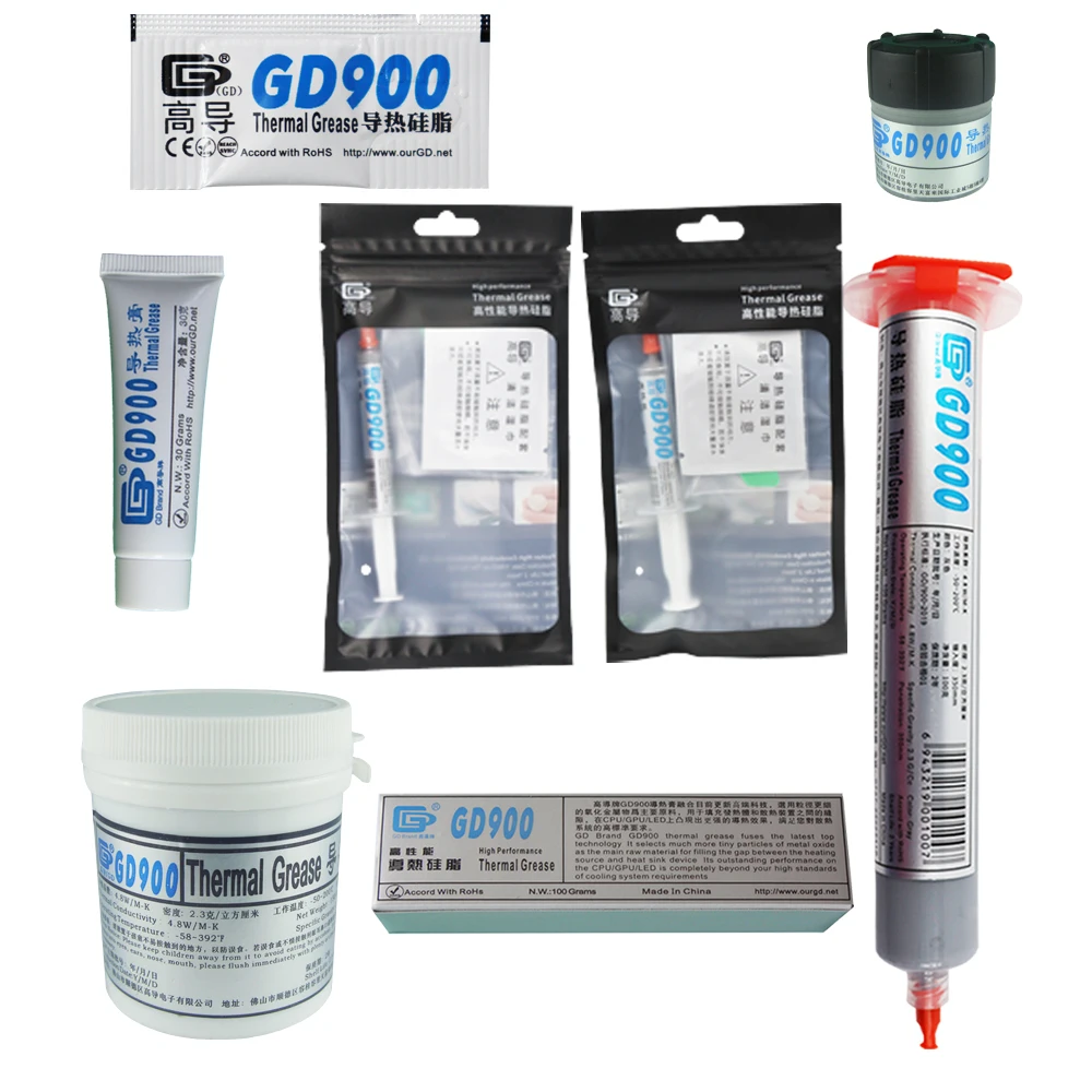 Net Weight 0.5/30/100/150 Grams GD900 Thermal Conductive Grease Paste Plaster Heat Sink Compound for CPU GPU MB CN ST HT