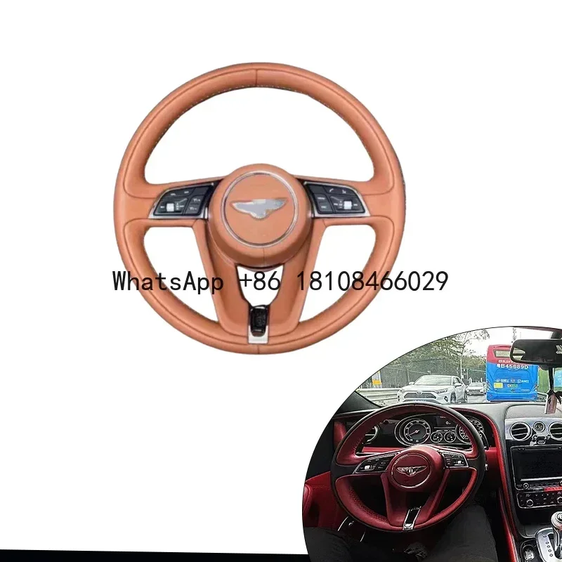 

Hot Sale Steering Wheel Custom For Bentley Flying Spur Mulsanne Continental GT Old to New Leather Steering Wheel