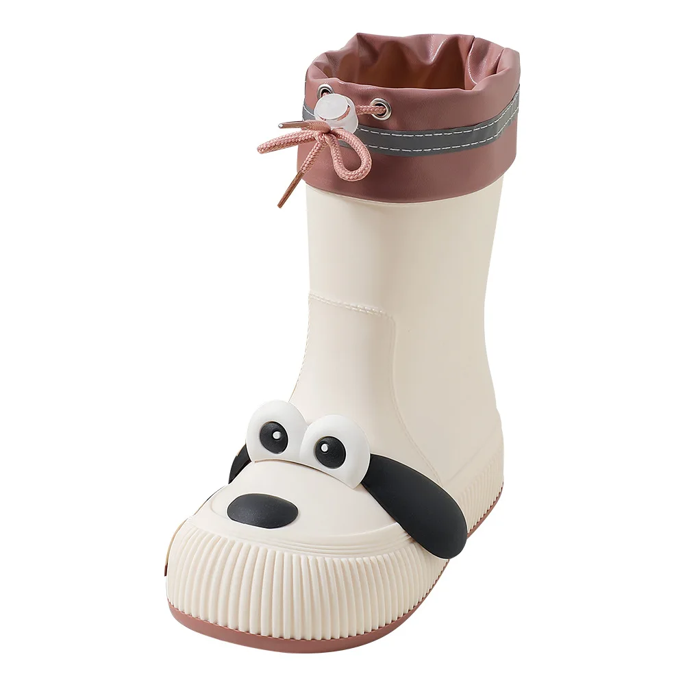 Bottes de pluie unisexes pour enfants, tube moyen, imperméable, caoutchouc de jardin imprimé, tous temps, bottes de boue pour garçons et filles