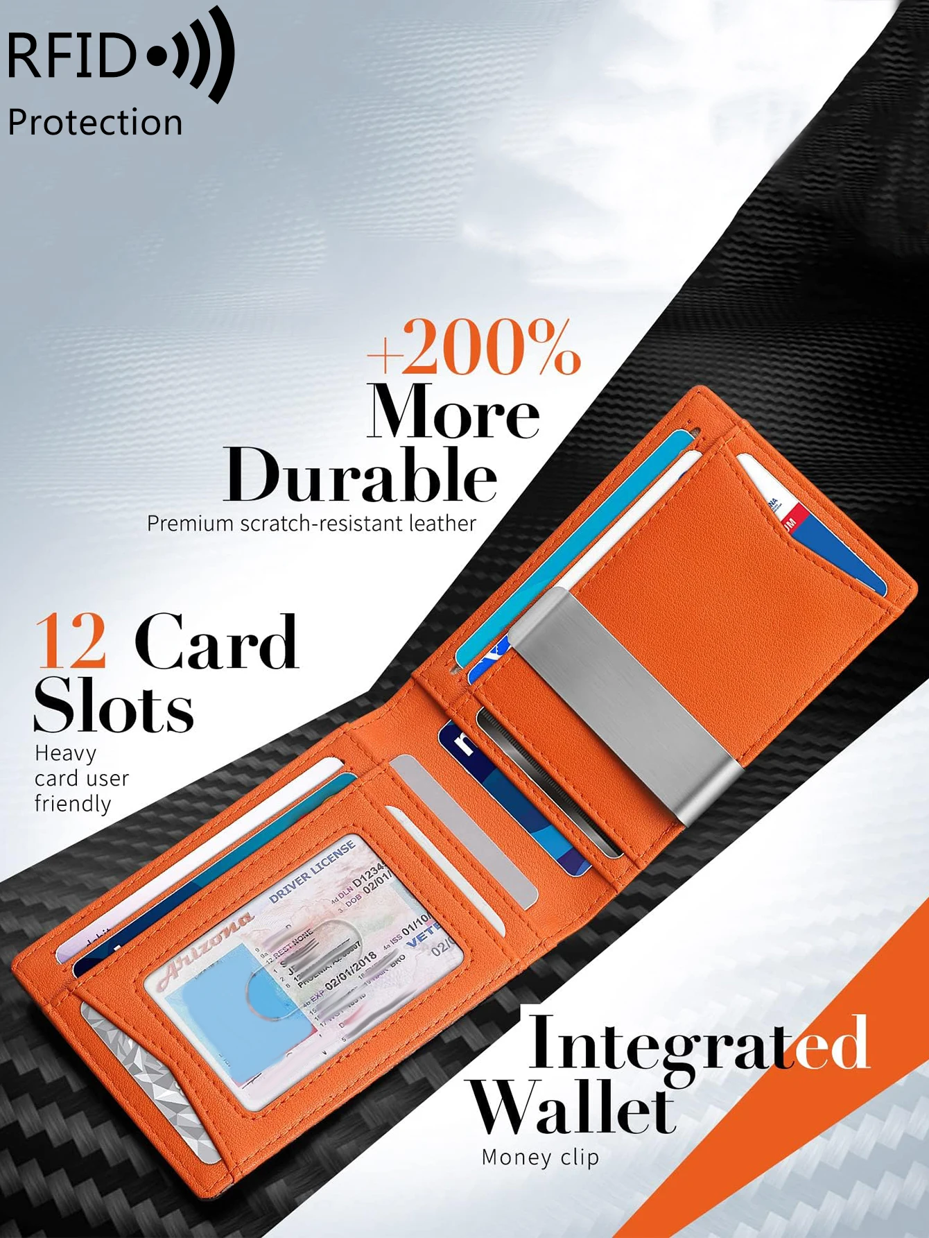 RFID Anti-Theft Brush Men's Wallet Portable Double Fold Cross Front Pocket Card Holder Multifunctional 12 Card Slot Short Zero W