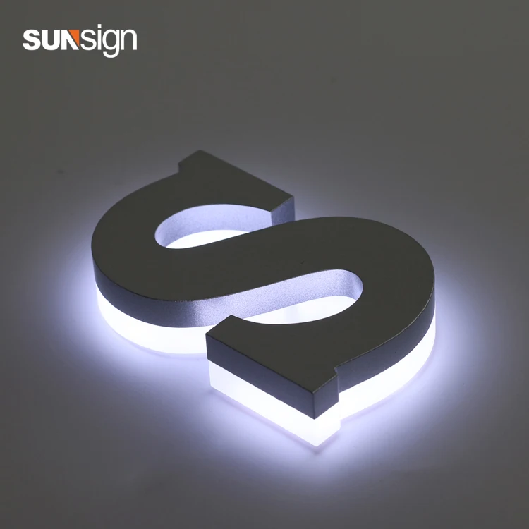 Backlit stainless steel shop front signs LED 3D illuminated letters signs for Advertising