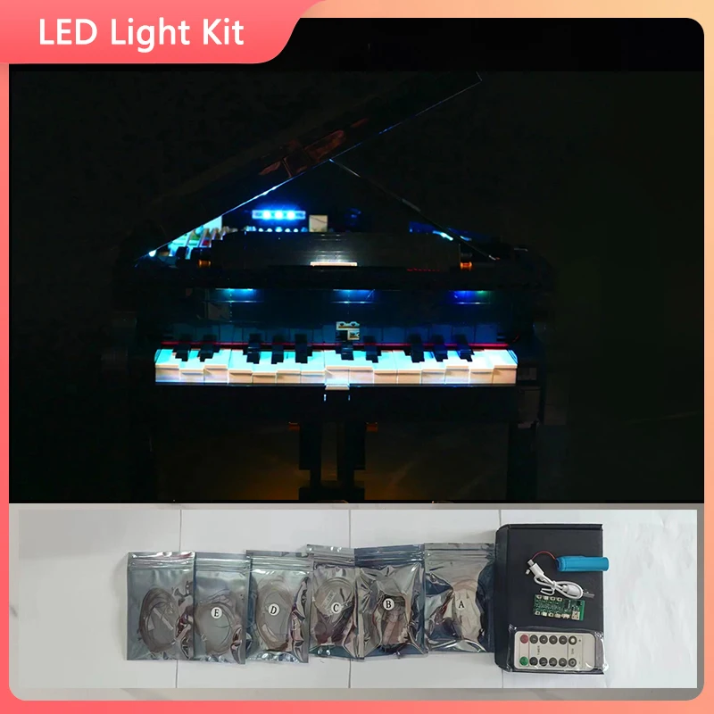 LED Light Set For 21323 Grand Piano compatible 79007 (Only LED Light, NOT Include The Model Bricks)