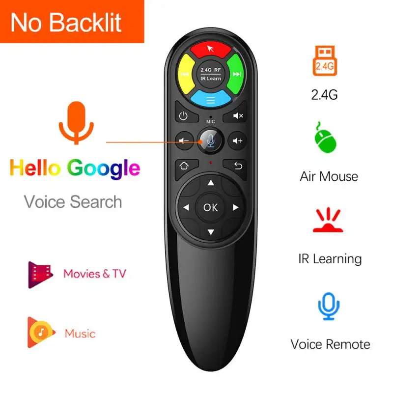 Giroscopio inalámbrico con Control remoto para Android TV Box, dispositivo inalámbrico con Control de voz, retroiluminación, teclado IR de aprendizaje, Q6 Air