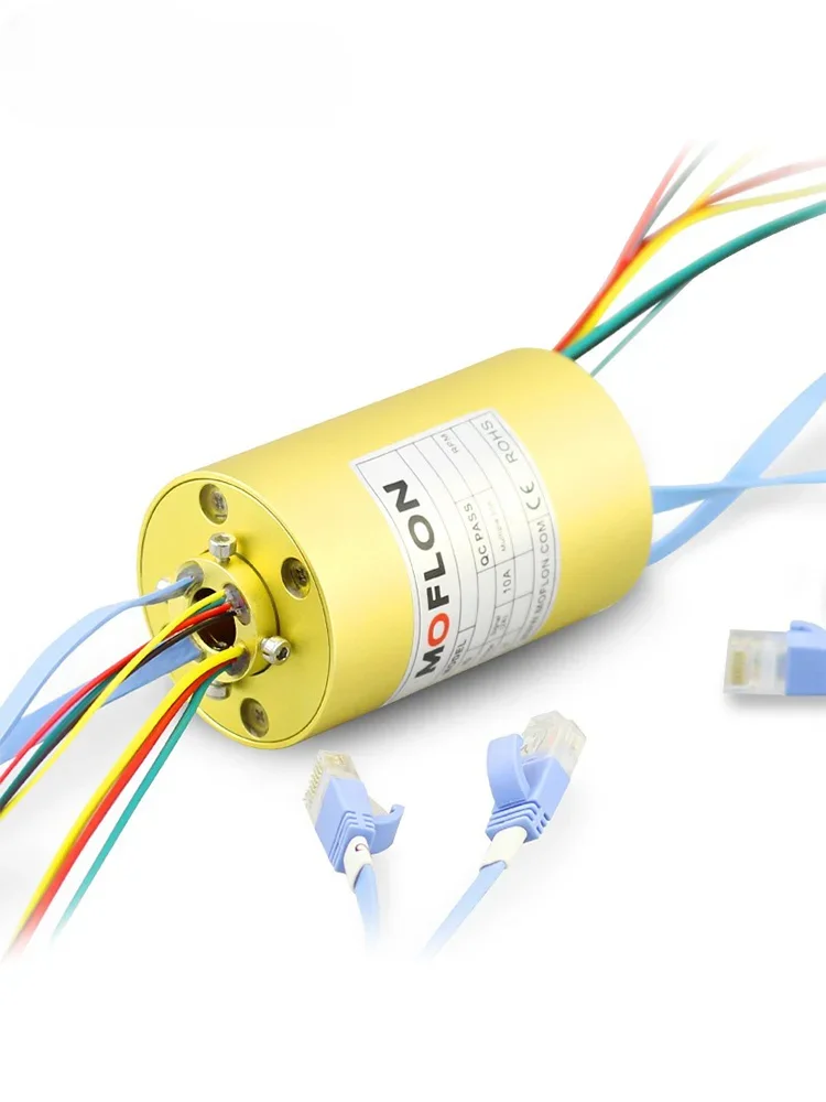 2 channel 1000M Ethernet slip ring, inner hole 38.1, network cable slip ring, collector conductive ring