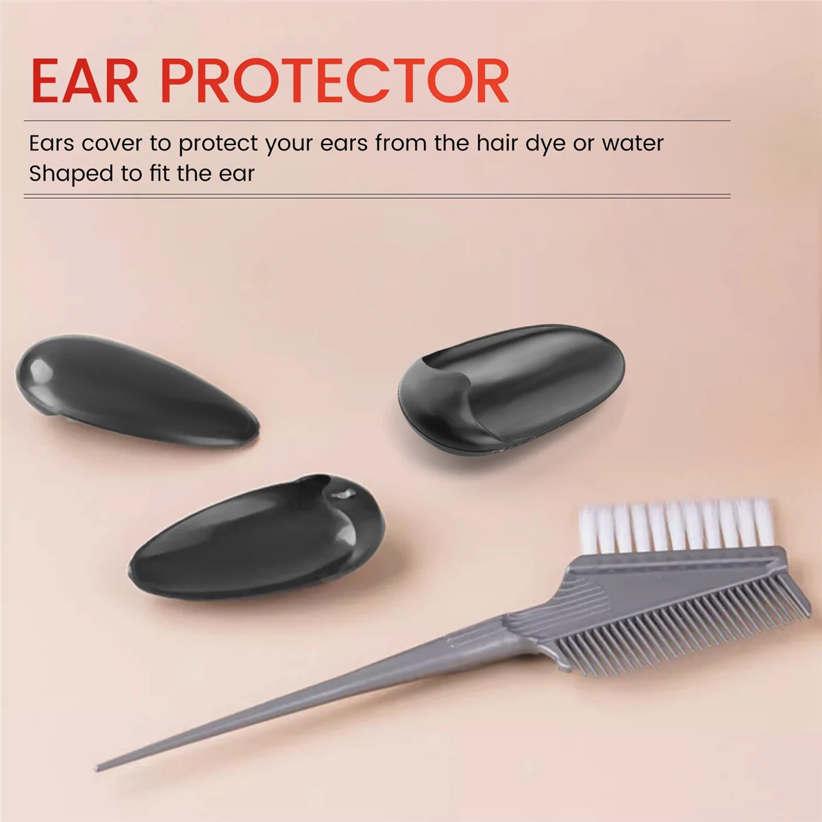 A66I 10 Pairs Black Plastic Hairdressing Dye Coloring Ear Cover Shield Protector