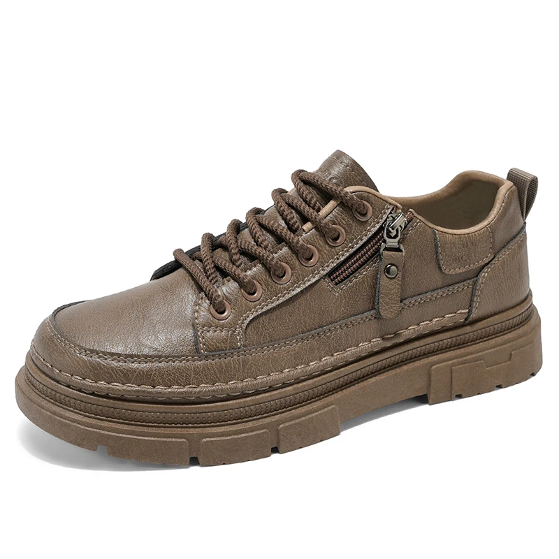 

New spring and autumn fashionable, comfortable and casual leather shoes for men, walking boots and loafers