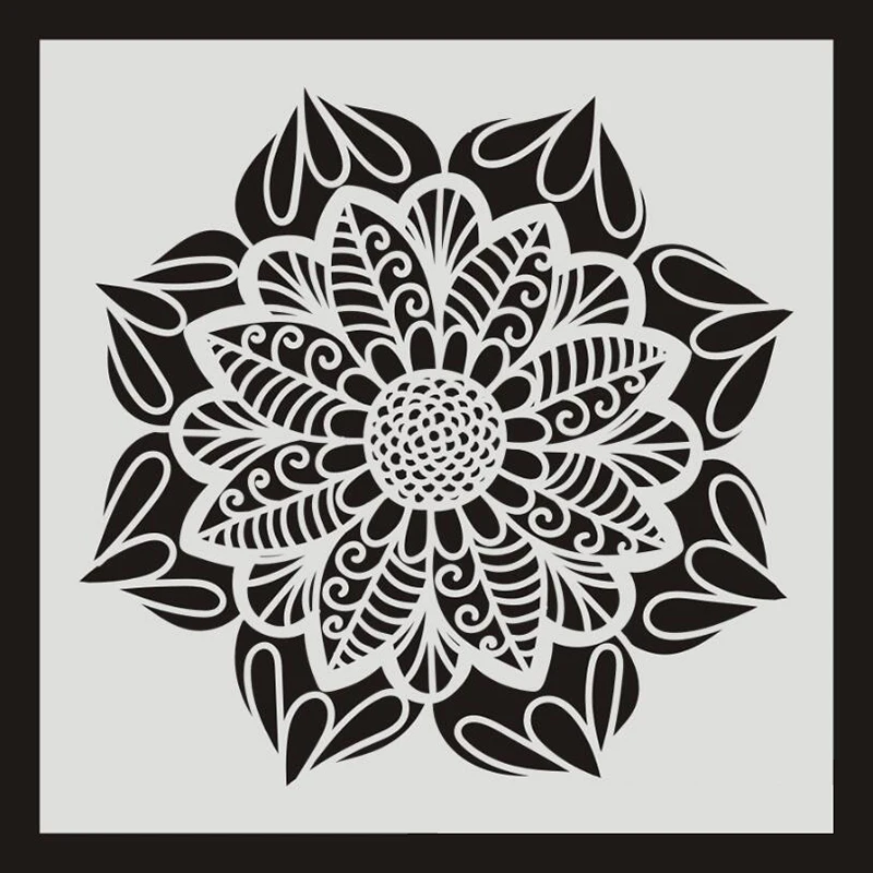 6 Pcs DIY Painting 30X30cm Vintage Flower Pattern Stencils Template For Tile Wall Floor Furniture Painting Decor