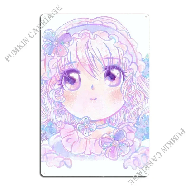 Hydrangea Anime Girl Metal Signs Garage Cinema Wall Custom Club Tin Sign Poster