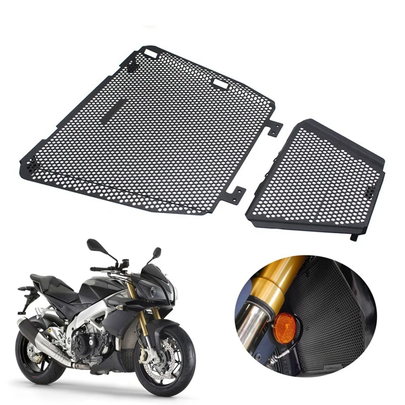 Motorcycle Radiator Guard Grille Protector Cover Black Metal For Aprilia RSV4 1000 APRC RF Tuono V4 1100 RR Factory