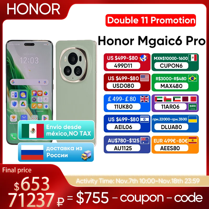 New HONOR Magic6 Pro Global Version 6.8