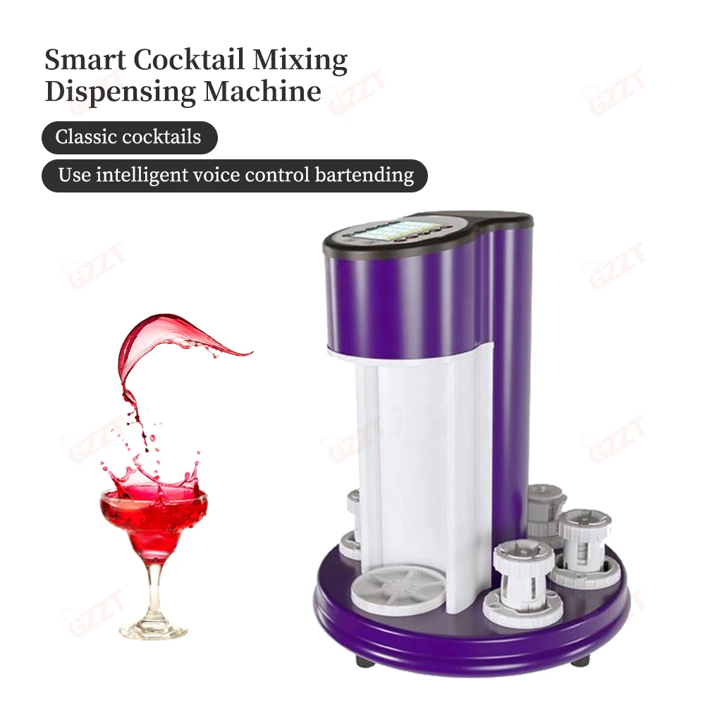 

Intelligent Voice Control Bartending Home Office Table Cocktail Vending Machine 5 Bottles Liquor Drinks Cocktail Dispenser