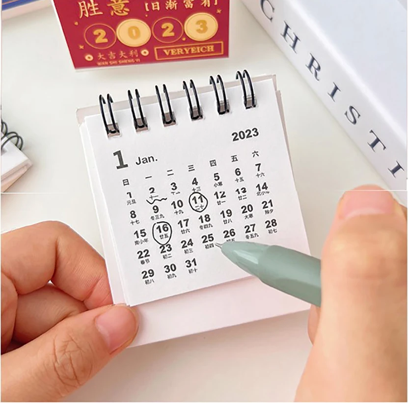 2023  Year Creative Calendar Mini Calendar Simple Table Decoration New Year Calendar Week Calendar Mini Office Table Calendar