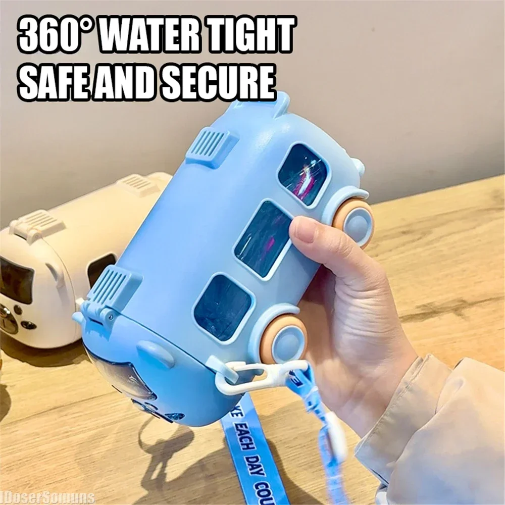 BPA الحرة 0.5L الاطفال زجاجة ماء لعبة لطيفة سيارة كوب مع القش في الهواء الطلق سعة كبيرة كوب بلاستيكي للصيف درينكوير طفل هدية