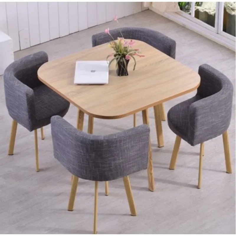 Modern Round Tea Coffee Table Sets Wooden Dining Square Nordic Chair Minimalist Coffee Table Huismeubilair Hotel Furniture