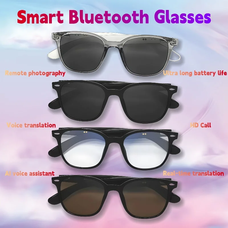 GT-35 HD AI Smart Glasses Chat 50mA*2 battery Battery Voice Assistant Control Camera Bluetooth Call Smart Glasses