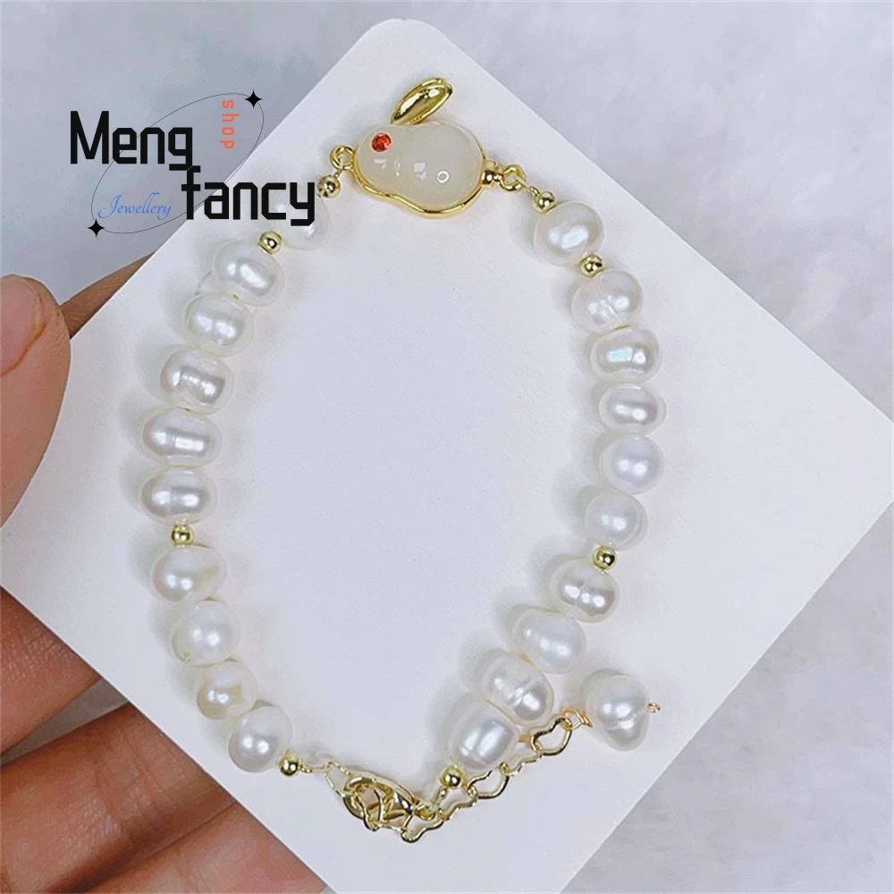 

Natural Female Simple Temperament Cold Wind Rabbit Pearl Beaded Bracelet Ins Fashion Jewelry Exquisite High-grade Holiday Gifts