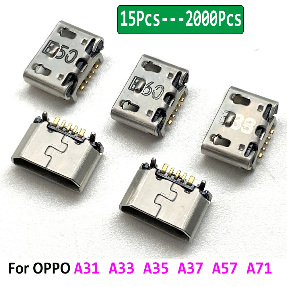 

15Pcs/40Pcs/80Pcs/2000Pcs，Micro USB Jack Charging Socket Charger Port Plug Dock Connector For OPPO A31 A33 A35 A37 A57 A71
