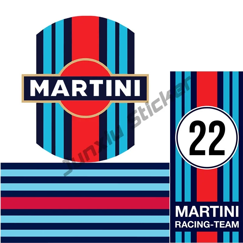 Creative MARTINI Racing Signs Car Sticker for Bumper Truck Window Racing Rally Decal Scratch-Proof Car Accessories KK13cm