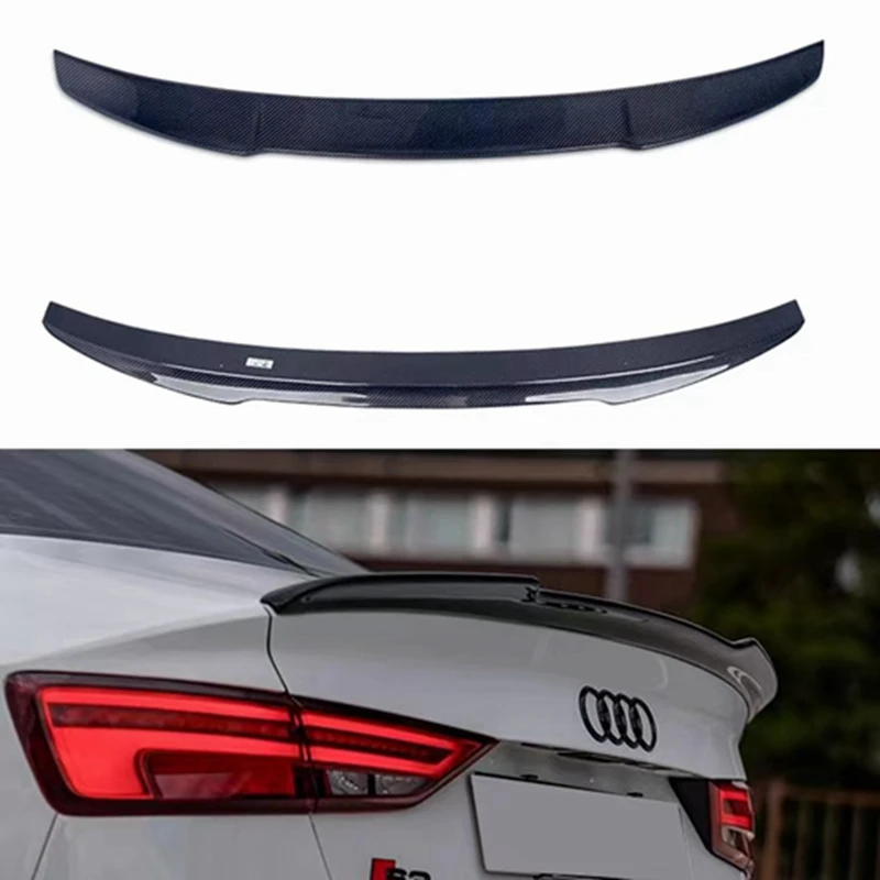 

FOR AUDI A3 S3 RS3 8V Limousine Sedan V Style Carbon Fiber Rear Spoiler Trunk Wing 2013-2020 FRP Gloss Black Forged Carbon