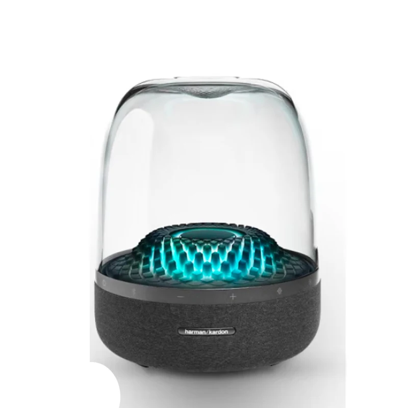 

Aura Studio 4 360 surround sound diamond shaped ambient lighting effect desktop Bluetooth speaker subwoofer