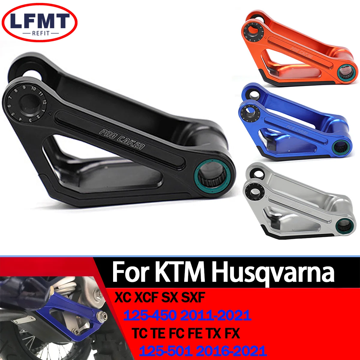 Kit d'abaissement arrière de moto, lien inférieur réglable pour KTM SX SXF XC XC-F 125-450 pour Husqvarna FX TC TE TX 125-450 2017-2021