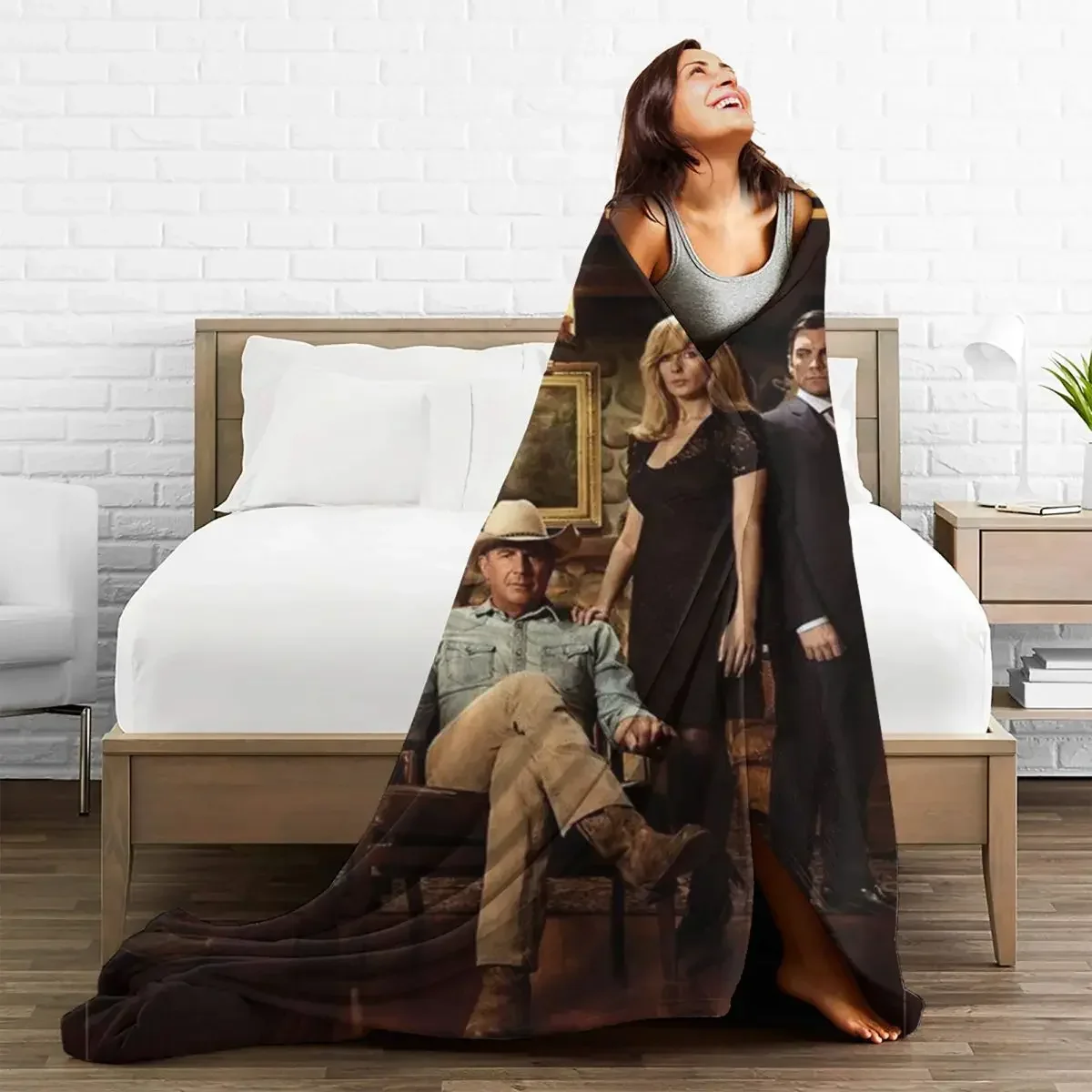 Y-Yellowstones TV Show Flannel Blanket D-Dutton Ranchs Cowboy Super Throw Blanket for Bedroom Travel Bedspread Sofa Bed Cover