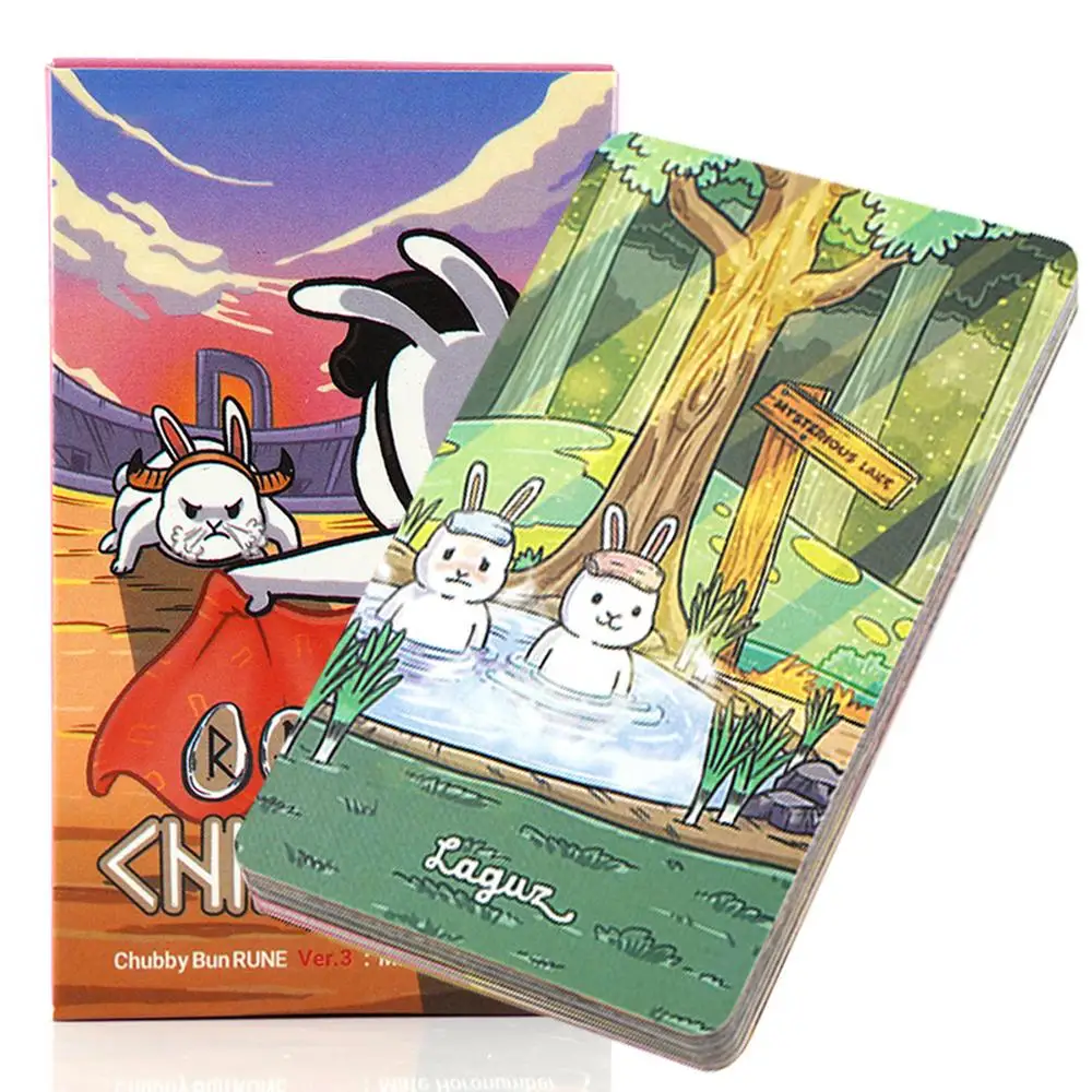 

Руна Chubby Bun Ver.3 Картки Oracle с кроликом Колода гадания Таро English Vision Edition Настольная игра Gam
